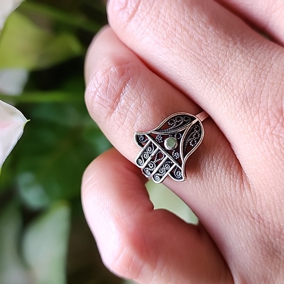 Hamsa Sterling Silver Ring - Picture 4 of 5